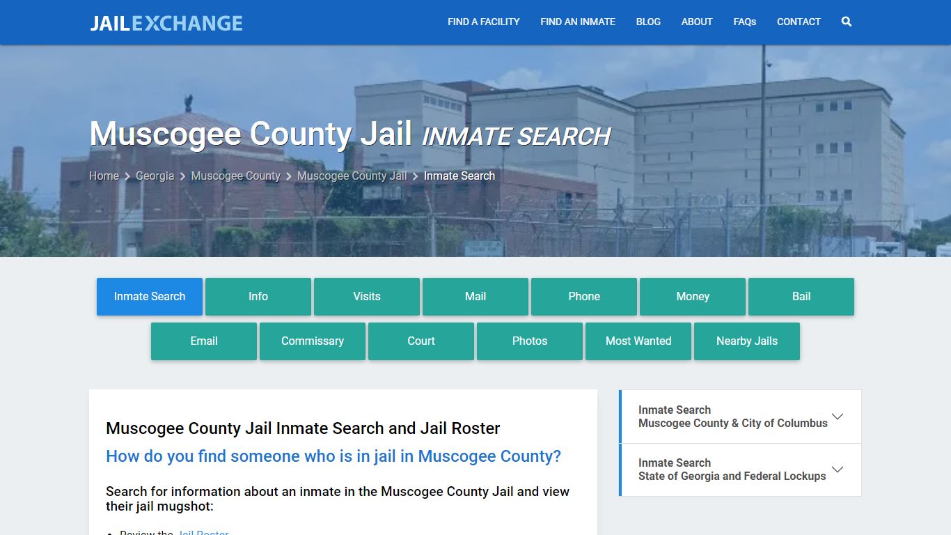 Inmate Search: Roster & Mugshots - Muscogee County Jail, GA - Jail Exchange